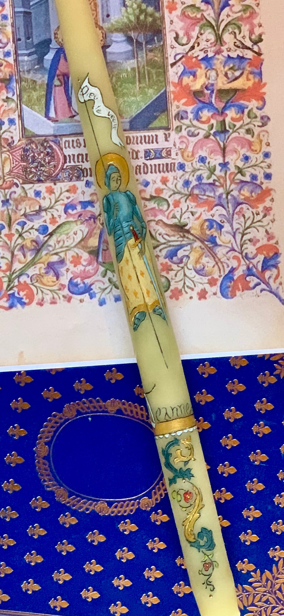 Cierge de baptême avec saint patron