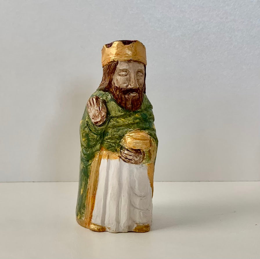 Figurine de crèche - Roi mage debout au vase
