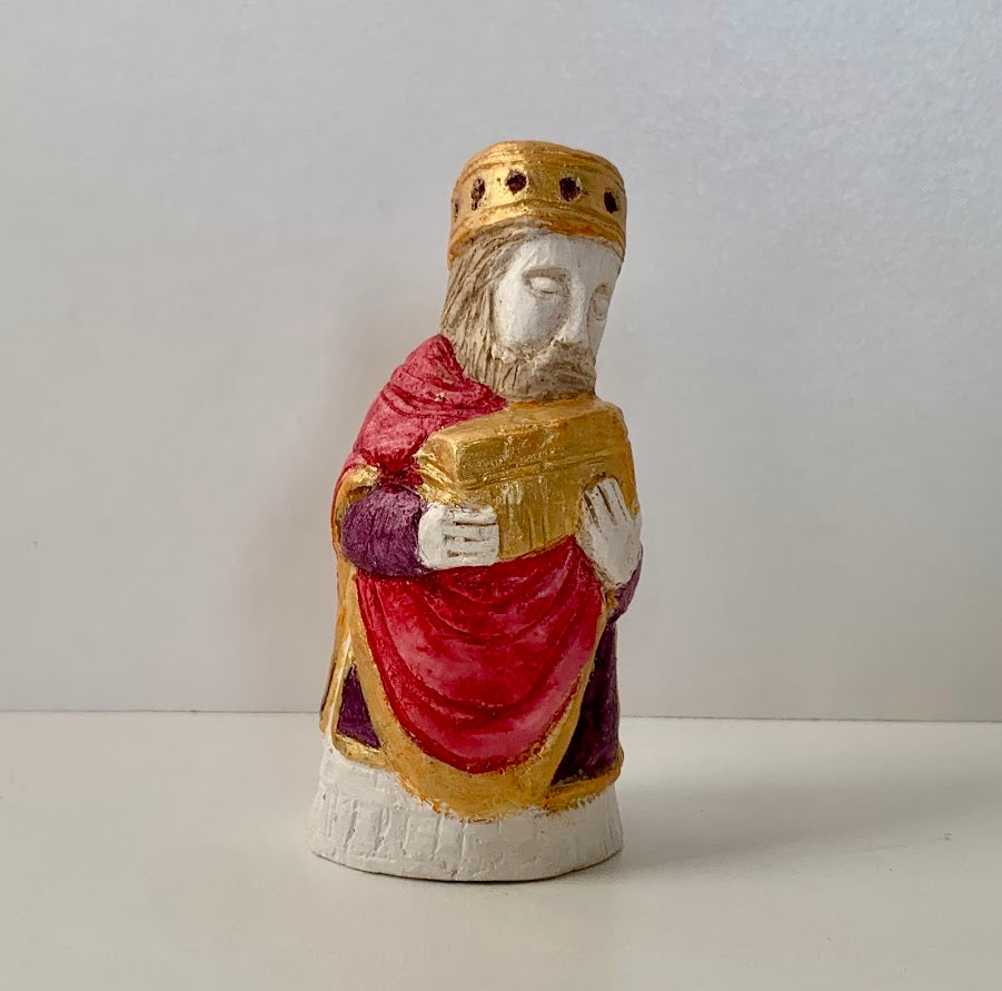 Figurine de crèche - Roi mage debout au coffret